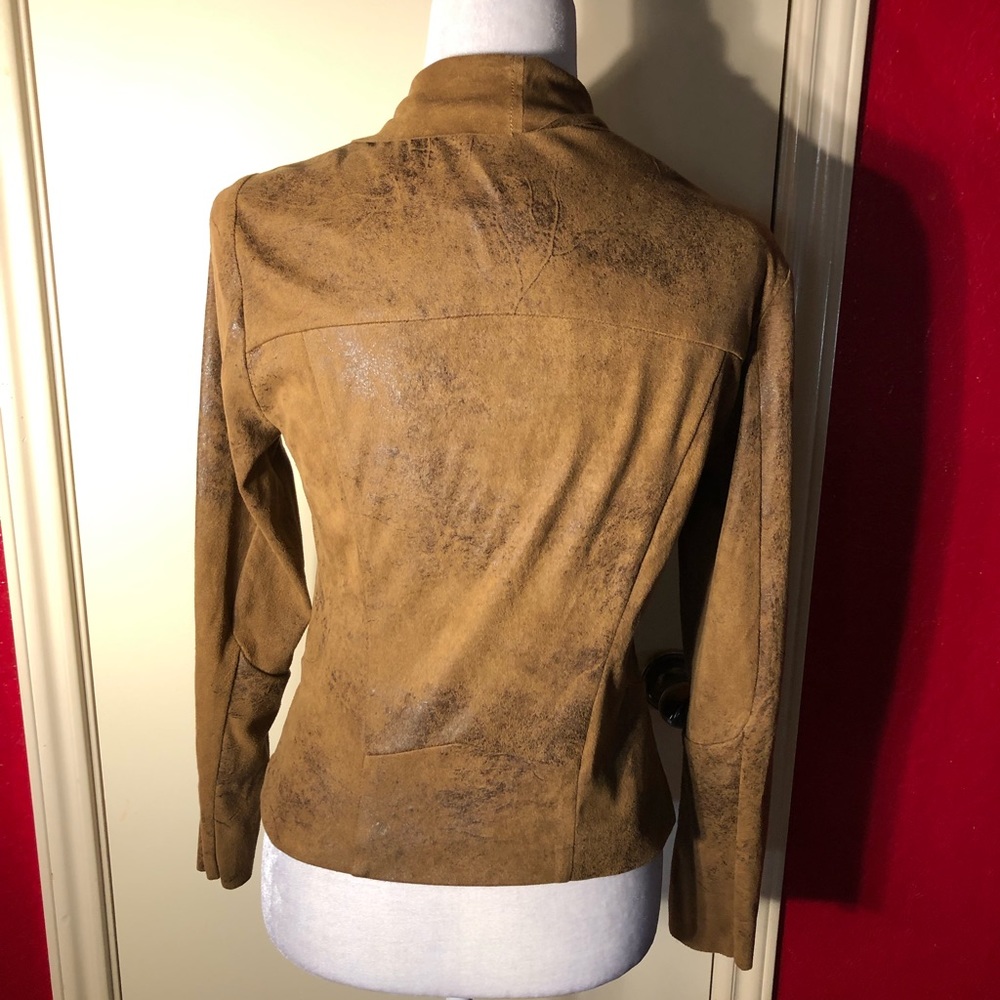 Live a Little Faux Suede Moto Distressed Jacket - Picture 6 of 9